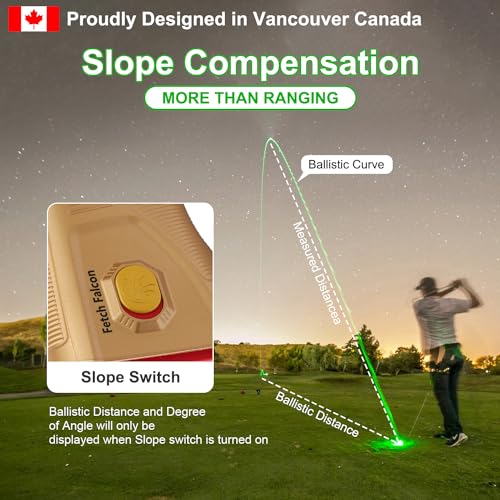 Fetch Falcon OLED Laser Golf Range Finder Up to 2500YD (Third Generation, 6X Maganification High Precision, Slope Mode with Scan) Pole Flag Locking Vibration