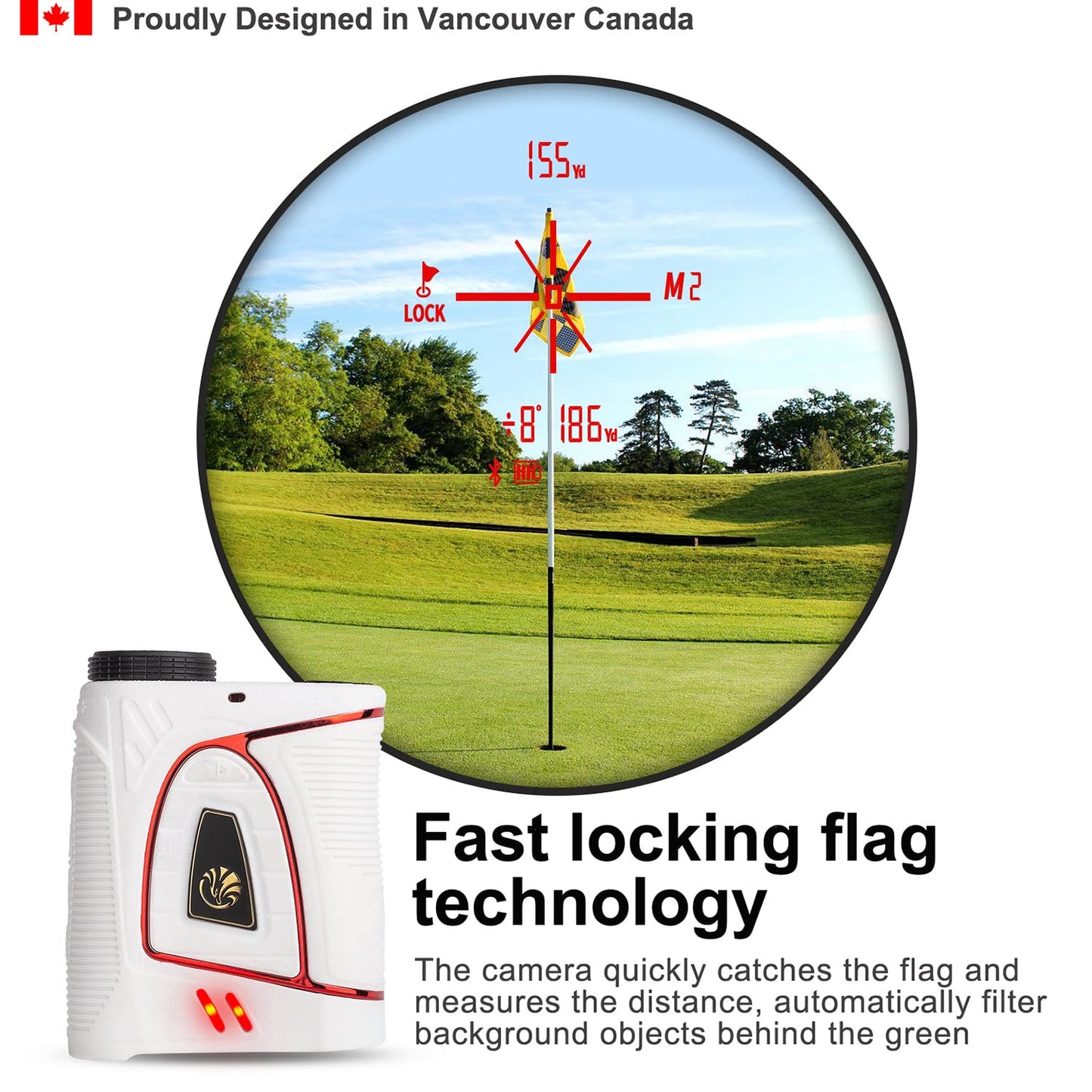 Fetch Falcon OLED Laser Golf Range Finder Up to 2500YD (Third Generation, 6X Maganification High Precision, Slope Mode with Scan) Pole Flag Locking Vibration